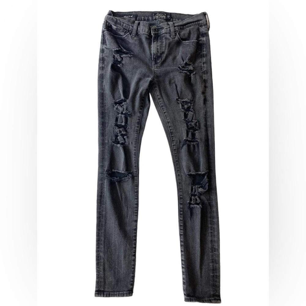 Lucky Brand Brook Skinny in Distressed Washed Black